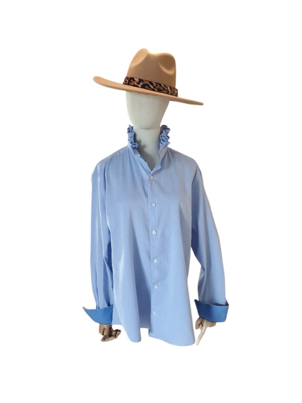Upcycled Ruffed Collar Blouse